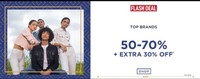 Ajio Flash Deal -  Min 50-70% off on Top Brand Clothing's + Extra 30% off