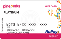 Buy PinePerks RuPay Card at 0.5% or 1% discount with Selected cards