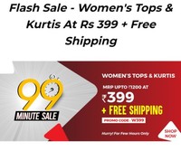Brand Factory 99min Flash sale | Women's Tops & Kurtis At Rs 399 + Free Shipping