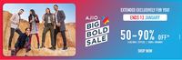 (Last Day) Ajio Big Bold Sale  - 50% to 90% Off