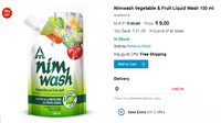 Nimwash Vegetable & Fruit Liquid Wash 150 ml