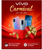 Vivo Carnival 6th - 9th Upto 20% off + Upto 5000 Off On exchange + No Cost EMI upto 12 months 