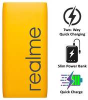 RealMe 10000 mAh Portable Fast Charging Power Bank - Yellow