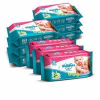 [Lightning Deal] Supples Baby Wet Wipes with Aloe Vera and Vitamin E - 72 Wipes/Pack (Pack of 9) 