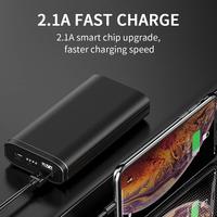 KACOOL Portable Charger Power Bank 20000mAh External Battery Pack with 2 USB Ports, Type-C/Micro/8pin Input Compatible with Smart Phone, Android Phone, Tablet (Black)