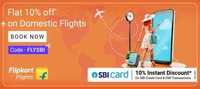 Domestic flights at 10% discount on Flipkart via SBI card