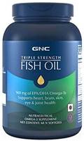 GNC Triple Strength Fish Oil 1500mg Omega-3 Supplement - 1500mg of Omega 3s including 540 mg EPA & 360 mg DHA - (60 Softgels)