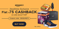 DesiDime Exclusive : Flat Rs 75 cashback on order above Rs 500 at Amazon (12th - 14th Jan)