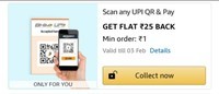 User Specific - Get Flat ₹25 Cashback On Scan And Pay Of Minimum ₹1