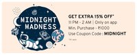 App Only Midnight Madness Shop from 11PM – 2AM on Tata CLiQ App and get Extra 15% Off*