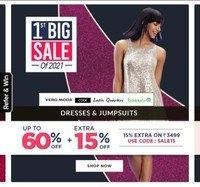 Lifestyle 1st Big Sale of 2021 | Buy1 Get 1 Free | Upto 60% off on Clothing Accessories + Extra 15% off On Top brands + Extra 10% off via ICICI cards