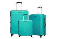 LOOT - Safari Magnum Premium Polycarbonate Small Medium and Large 4W Suitcase Luggage (Electric Turquoise) - Set of 3 Pieces