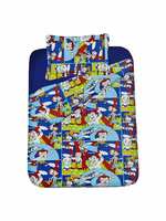 Chota Bheem Single Size Cotton Kids Bedsheet (2 Single Bed-Sheet with 2 Pillow Covers)