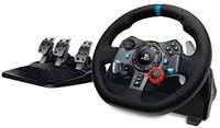 Logitech G29 Driving Force Racing Wheel and Floor Pedals, Real Force, Stainless Steel Paddle Shifters, Leather Steering Wheel Cover, Adjustable Floor Pedals, PS5/PS4/PS3/PC/Mac – Black