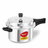 Pigeon by Stovekraft Favourite Non-induction bas Aluminium Pressure Cooker, 5 Litres, Silver


