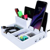 [Apply Coupon] Tizum Multifunctional Mobile, Tablet Stand with 3 USB Hub (White)