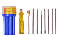 Visko Tools 111 8 Blades Combination Screw Driver Set with Tester (Blue and White, 9-Pieces)

