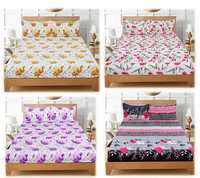 Prime - BSB HOME® Glace Cotton Double Bedsheet with 8 Pillow Covers Combo (Multicolour)-Set of 4