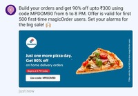 Get 90% off upto 300₹ on 1st ever MagicOrder (Domino's Pizza) through Magicpin (6-8pm)