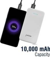 Pebble 10000 mAh Power Bank (Fast Charging, 10 W)  (White, Lithium Polymer)