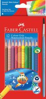 Faber-Castell Grip Watercolor Pencil with Brush - Pack of 12 (Assorted)