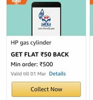 Get flat 50 cashback on First Ever HP Gas booking 