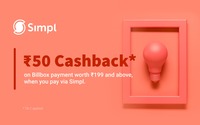 Simpl :- Get flat ₹50 cashback on Billbox payment worth ₹199 & above