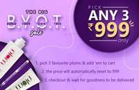 Plum goodness The Big V.Y.O.T. Sale | Pick Any 3 @999 only on select products Skin, Body, Hair Makeup