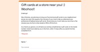 Complimentary E-Gift Card from woohoo for submitting Feedback Form