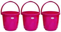 Princeware Super Delux Bucket Having Capacity of 11 Ltrs Each in Set of Three Available in Pink Colour