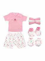 Mee Mee's Pampering Gift Set for New Borns (8 pcs, Dark Pink)