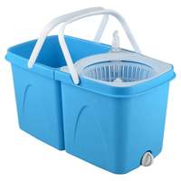 WOTRA Smart Twin Bucket Spin Mop with 2 Refills and 1 Liquid Dispenser