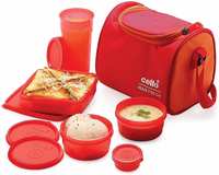 Cello Max Fresh Sling 5 Container Lunch Box With Bag ,Orange