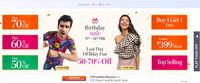  Last Day Myntra Birthday Sale - | 50-70% off + BOGO More Offers + 10% off on ICICI Cards