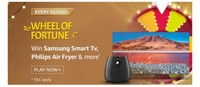 Amazon Wheel Of Fortune - Play and win Samsung Smart TV, Phiilps Air Fryer and More