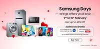 Samsung Valantine Days Sale from 9th to 15th Feb(ICICI/Kotak Bank extra 10%)