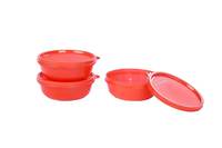 Signoraware Buddy Plastic Bowl Set, 300ml, Set of 3, Deep Red