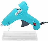 GLUN Turquoise 80W Hot Melt Glue Gun with 5 Transparent Glue Sticks (11mm)