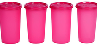 Signoraware Plastic Tumbler Set, 370ml, Set of 4, Pink