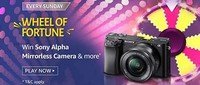 Amazon wheel of fortune win Sony Alpha mirrorless camera & more
