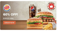 [Swiggy] Burger King Offer, 60% off upto ₹120+ ₹40 cashback