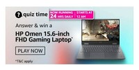 Amazon Quiz Answers for 16 February & Win a HP Omen 15.6-inch FHD Gaming Laptop