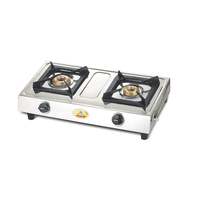Bajaj Popular Eco, 2-Burner Stainless Steel, ISI Certified, Gas Stove