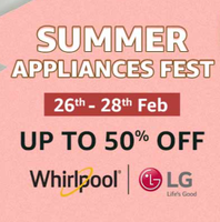 Last Day - 10% Off on Amazon Summer Appliances Fest & Mega Fashion Sale via Axis Bank CC, DC and EMI + 20% cashback 