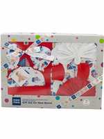 Mee Mee's Pampering Gift Set for New Borns (8 pcs - Print III, Red)