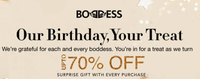Boddess Its Our Birthday Sale Upto 70% Off + Buy 1 Get 1 offers + Upto 20% Off Additional