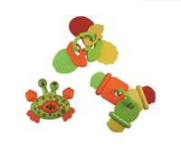 Luvlap Crab Horn and Fruit Teether Rattles for Baby, Multicolor

