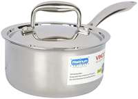 Vinod Platinum Triply Stainless Steel Saucepan with Lid 1.2 LTR