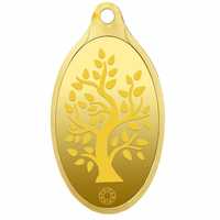 Muthoot Gold Bullion Corporation 24k (999.9) Yellow Gold Bodhi Tree Pendant - 2.5 Gm