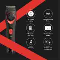 Syska UltraTrim HT700 Beard Trimmer (Black and Red)